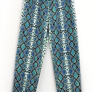 Blue and Green Snake Print Pants